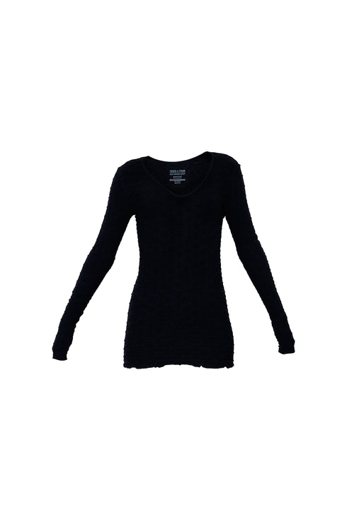 Lattice Long Sleeves V-Neck Top